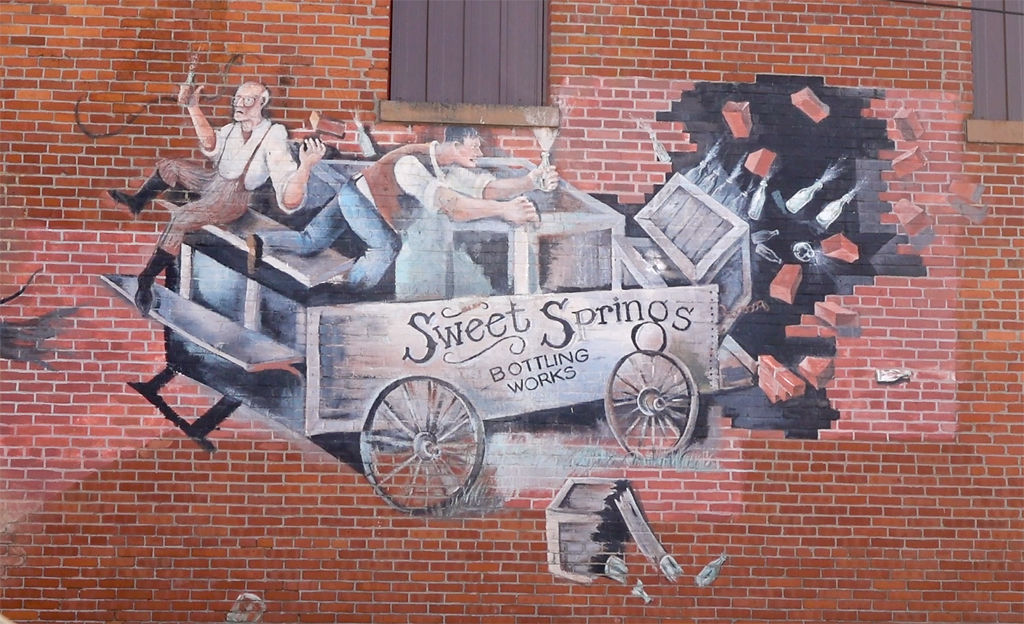 A mural decorates a building